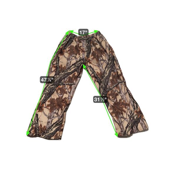 Vtg Gamehide Hunting Pants Men XL Mossy Oak Woodland Camo Hush Hide Soft Lined - Picture 13 of 13